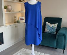 Elegant Cobalt Blue sleeveless Dress with Silver Embellished Neckline from Dorothy Perkins