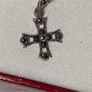 A silver marcasite cross & chain Image 6