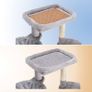 Cat Tree with Sisal Scratching Posts, Multi-Level Cat Tower, Cat climbing frame with large platform, basket, Light Grey Image 2