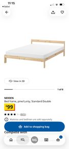 double bed frame and mattress