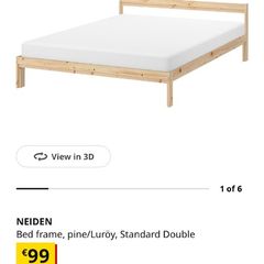 double bed frame and mattress