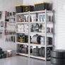 Heavy-duty shelves, set of 2, cellar shelves, storage shelves, 180 x 90 x 40 cm, plug-in shelves, each with a load capacity of up to 875 kg and 5 adjustable shelves, reinforced steel frame, silver Image 2