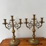 Vintage Pair of Brass 3-arm Candelabras Image 5