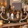 Vintage F.B. Rogers Italy EP Brass Lotus Candelabra Image 2