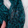 Vivify Boutique Teal Green Black Jacquard High Neck Peplum Layered Chiffon Skirt Midi Dress Size S Image 8