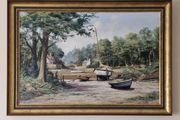 Original 20thC Oil Painting on Canvas Alan King (b. 1946 - 2014) Akin of Malvern 1984's.