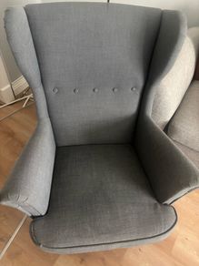 grey arm chair