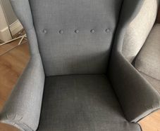 grey arm chair
