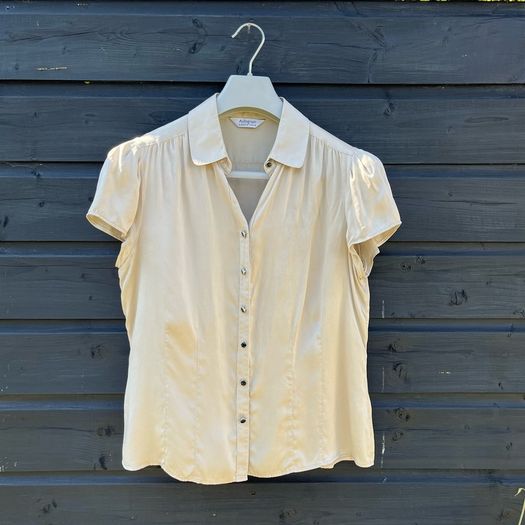 Pure silk beige blouse size 14
