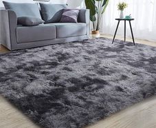MULTIPLE SIZES/COLOURS AVAILABLE Rug For Living Room Bedroom Soft Shaggy Tie Dye Area Rugs Plush Fluffy Non Slip Living Room Rug Indoor Home Kidsroom Decor Carpet (DarkGrey, 120x160cm)