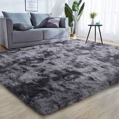 MULTIPLE SIZES/COLOURS AVAILABLE Rug For Living Room Bedroom Soft Shaggy Tie Dye Area Rugs Plush Fluffy Non Slip Living Room Rug Indoor Home Kidsroom Decor Carpet (DarkGrey, 120x160cm)