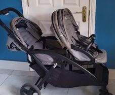 Joie Evalite Duo lightweight tandem double stroller in gray