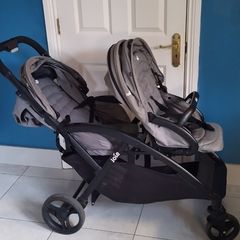 Joie Evalite Duo lightweight tandem double stroller in gray