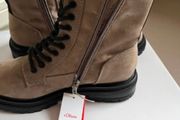 SOliver Taupe Biker Boots