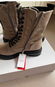 SOliver Taupe Biker Boots
