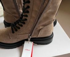 SOliver Taupe Biker Boots