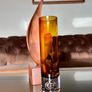 Vintage Slender Scandinavian Style Mid Century Amber Glass Vase Image 5
