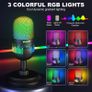 Gaming Microphone, USB Computer Microphone for PC, Mac, PS4/5, Condenser Podcast Mic for Studio Recording, for Streaming Podcast YouTube, with Led Light Image 3