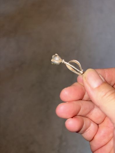 silver old brooch