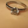 White Gold Moissanite Solitaire Ring with Accents Image 2