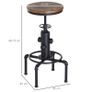 Bar stool Swivel Chair Dining Wooden Top Adjustable W/Footrest Pine Wood Steel Brown (FREE EXPRESS SHIPPING) Image 5