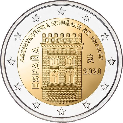 Spain 2 Euro Commemorative Coin 2020 - Architecture of Aragon.