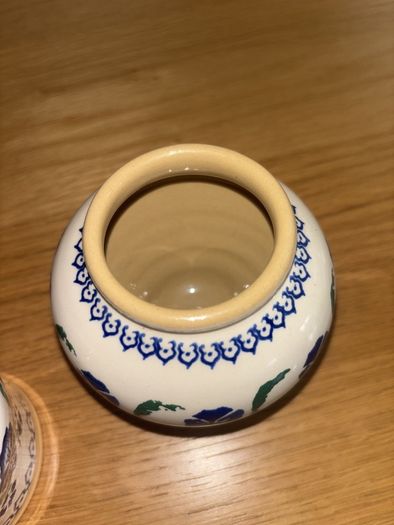 Nicholas Mosse Retired Set of 2 Blue Pansy Bud Vases