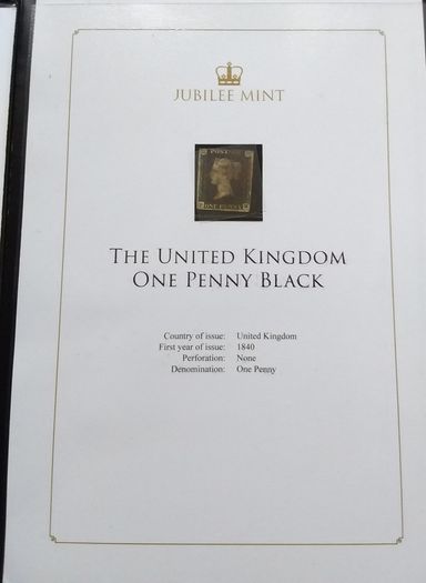 Great Britain Stamps : 1840 Queen Victoria Penny Black - 3 Margin