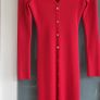 KAREN MILLEN Red Ribbed Knit Silver Studded Midi Sz M (Fit 8-10UK) - Rrp 165 (New) Image 3