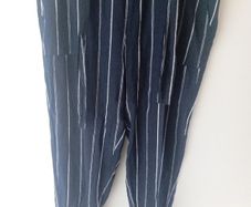 ladies trousers navy with a white pinstripe...new