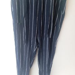 ladies trousers navy with a white pinstripe...new