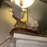 Large vintage double doves table lamp 65cm Image 2