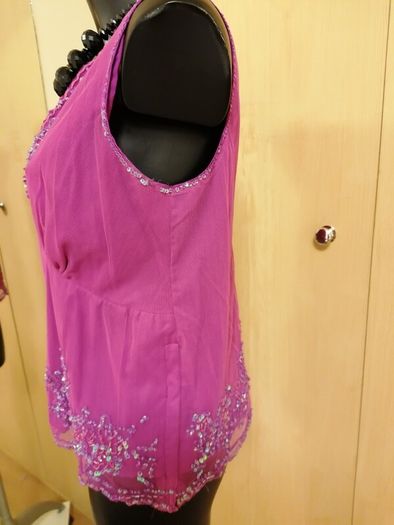 Women's Top Fushia Sequined Evening Wear