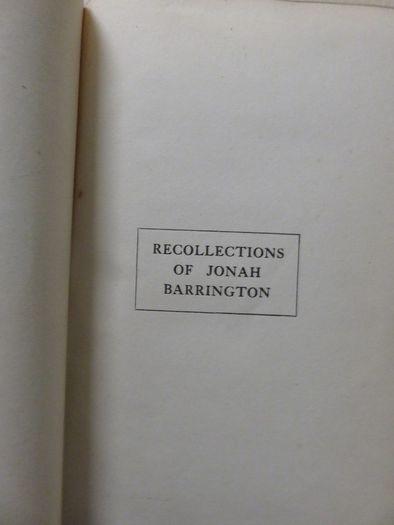 Recollections of Jonah Barrington; George Bermingham