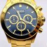 Hugo Boss 1513340  Ikon Steel Gold Chronograph Watch with Blue Dial BOXED Image 2