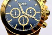Hugo Boss 1513340  Ikon Steel Gold Chronograph Watch with Blue Dial BOXED