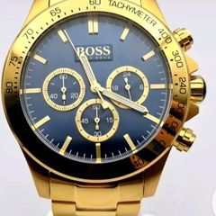 Hugo Boss 1513340  Ikon Steel Gold Chronograph Watch with Blue Dial BOXED