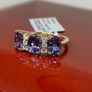 Gold 14K (585) Yellow Gold AAA Tanzanite & Lab Grown Diamond Image 9