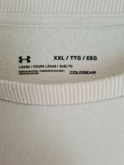 mens UNDER ARMOUR jumper sweater COLDGEAR white Size XXXL triple extra large crew neck