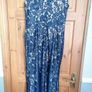 Dress beautiful long  navy lace dress gold lined size 16 on label  i think best suit size 14 Image 7