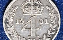 United Kingdom 4 Pence - Victoria 3rd portrait; Maundy issue Silver coin