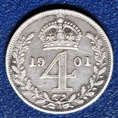 United Kingdom 4 Pence - Victoria 3rd portrait; Maundy issue Silver coin