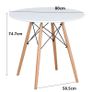 _WHite Dining Table and 4x Nordic Plastic Dining Chairs Wood Legs Image 2
