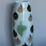 Large light green pottery Vase with leaf and fruit motifs PRICE DROP Image 2