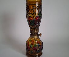 Miniature Stained Glass Oil Lamp