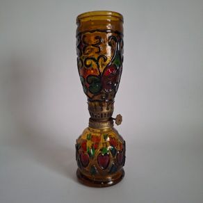 Miniature Stained Glass Oil Lamp