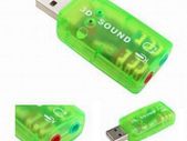1x USB External 3D 5.1 Channel Audio PC Sound Card Adapter