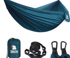 Camping Hammock - Ultralight Portable Travel Hammocks - 70-Denier Durable &Breathable Nylon with 10FT Tree Straps for Outdoor Camping Hiking Backpacking (FREE POSTAGE)