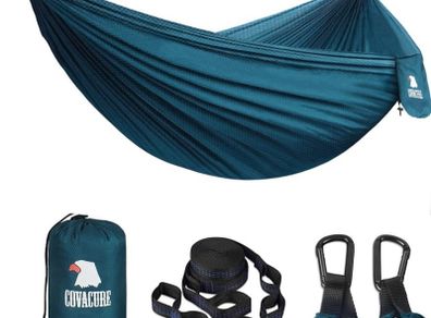 Camping Hammock - Ultralight Portable Travel Hammocks - 70-Denier Durable &Breathable Nylon with 10FT Tree Straps for Outdoor Camping Hiking Backpacking (FREE POSTAGE)