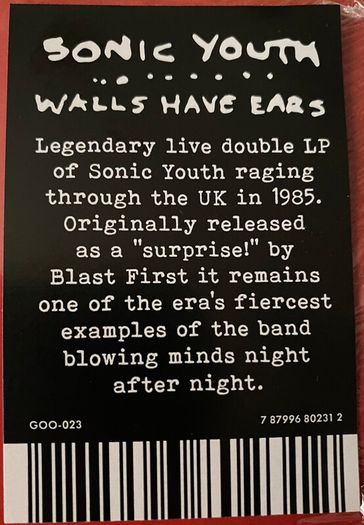 Sonic Youth: Walls Have Ears 2 LP Limited Edition Green [UFO]